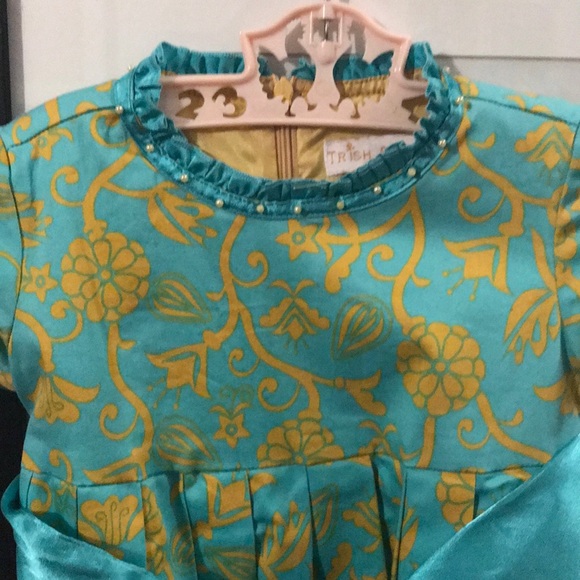 NWT Trish Skully Blue Damask dress Neiman Marcus - Picture 5 of 7